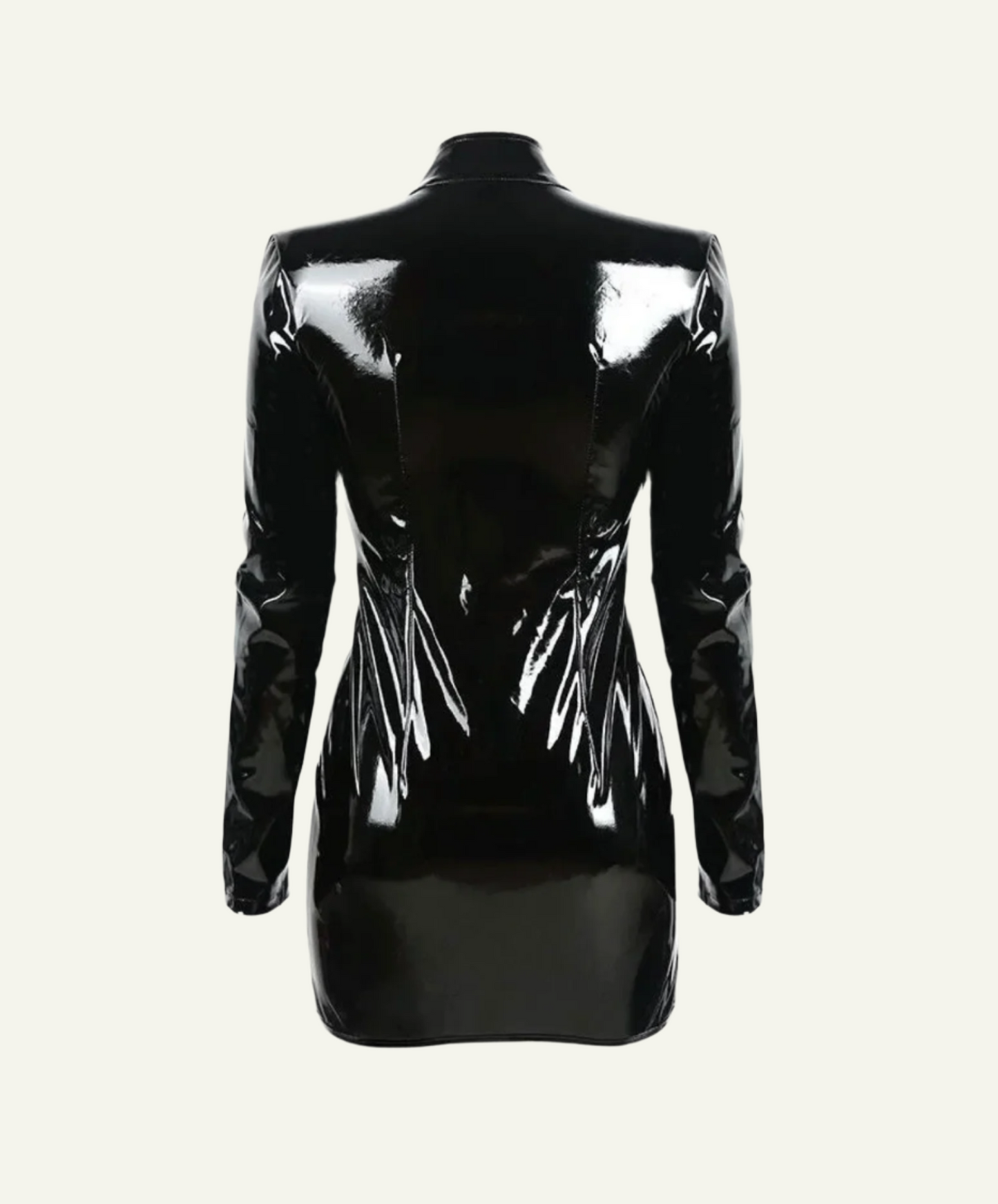 Latex Buckle Mini Dress