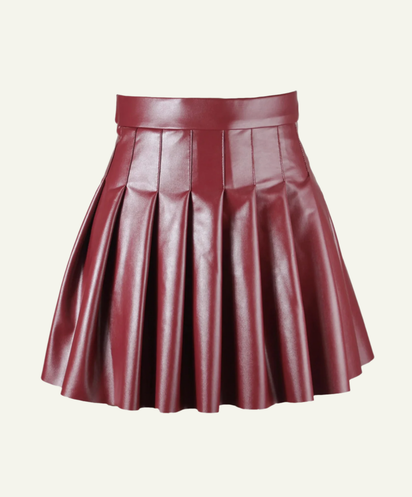 Flared Leather Mini Skirt