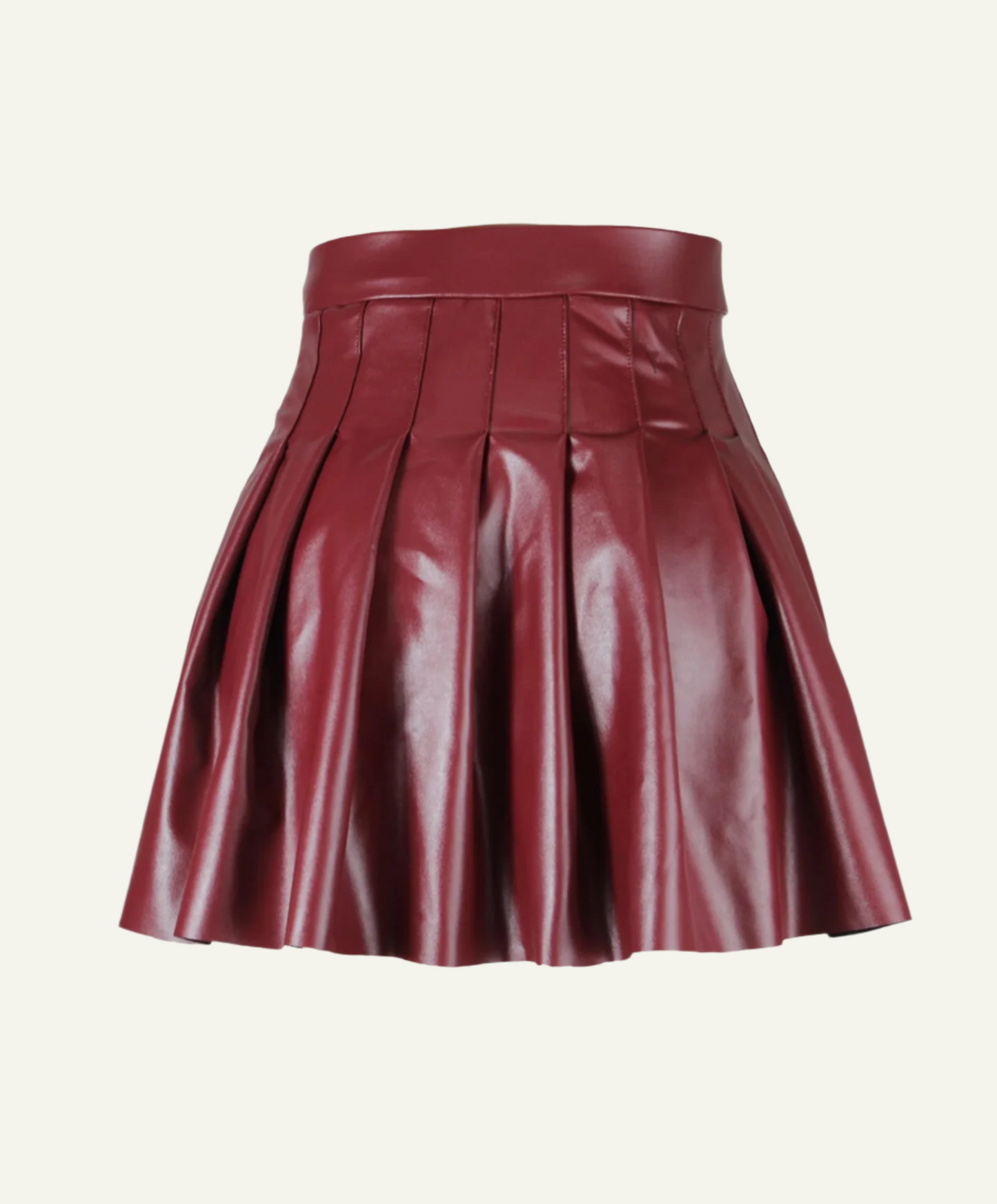 Flared Leather Mini Skirt