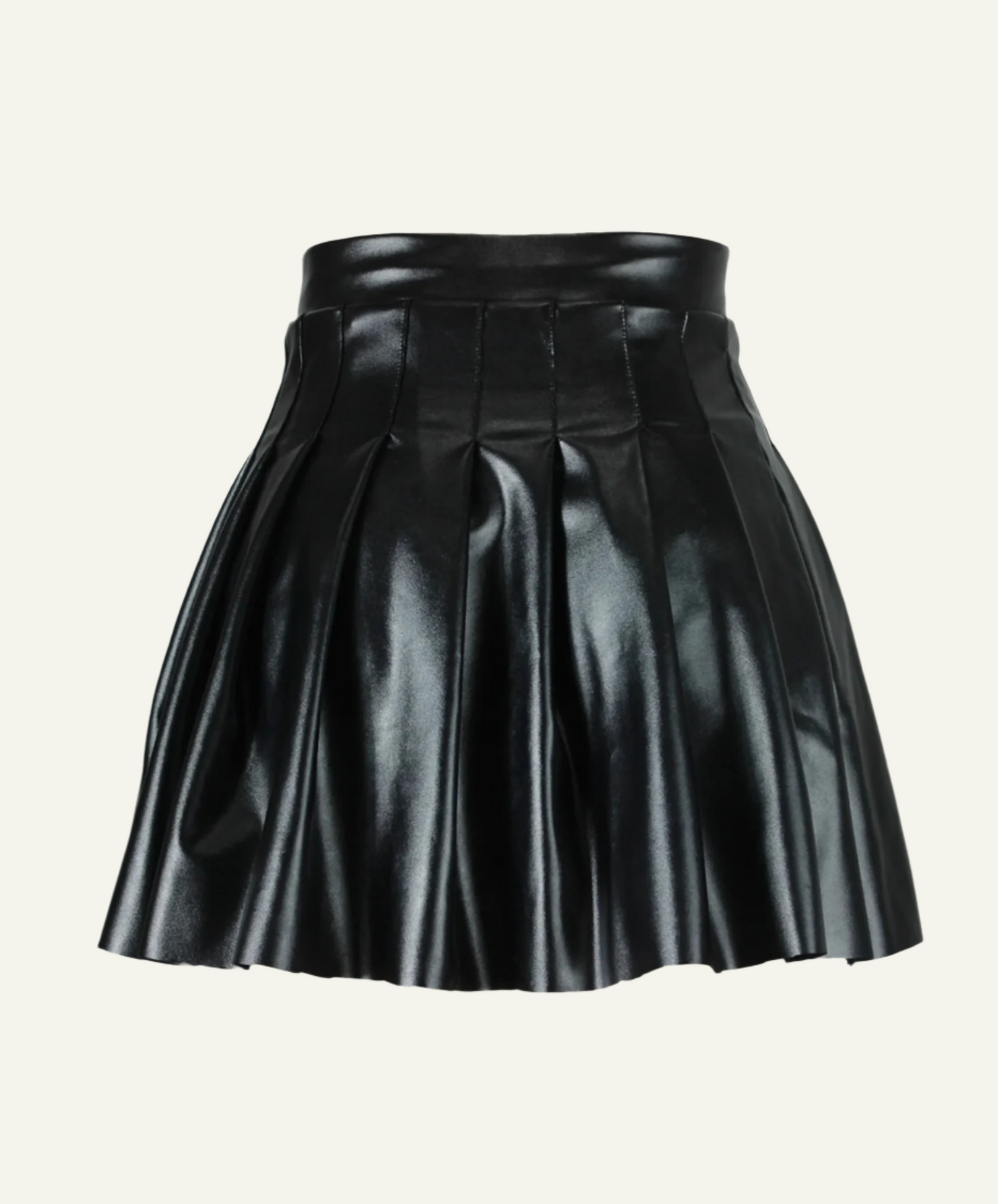 Flared Leather Mini Skirt