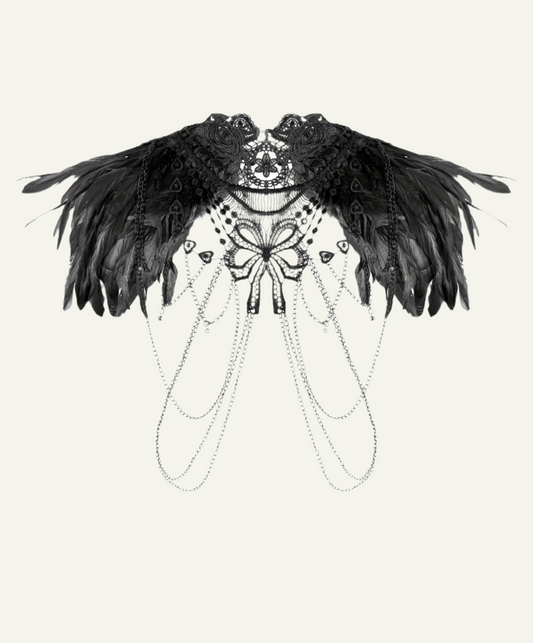 Glamorous Black Swan Feather Harness