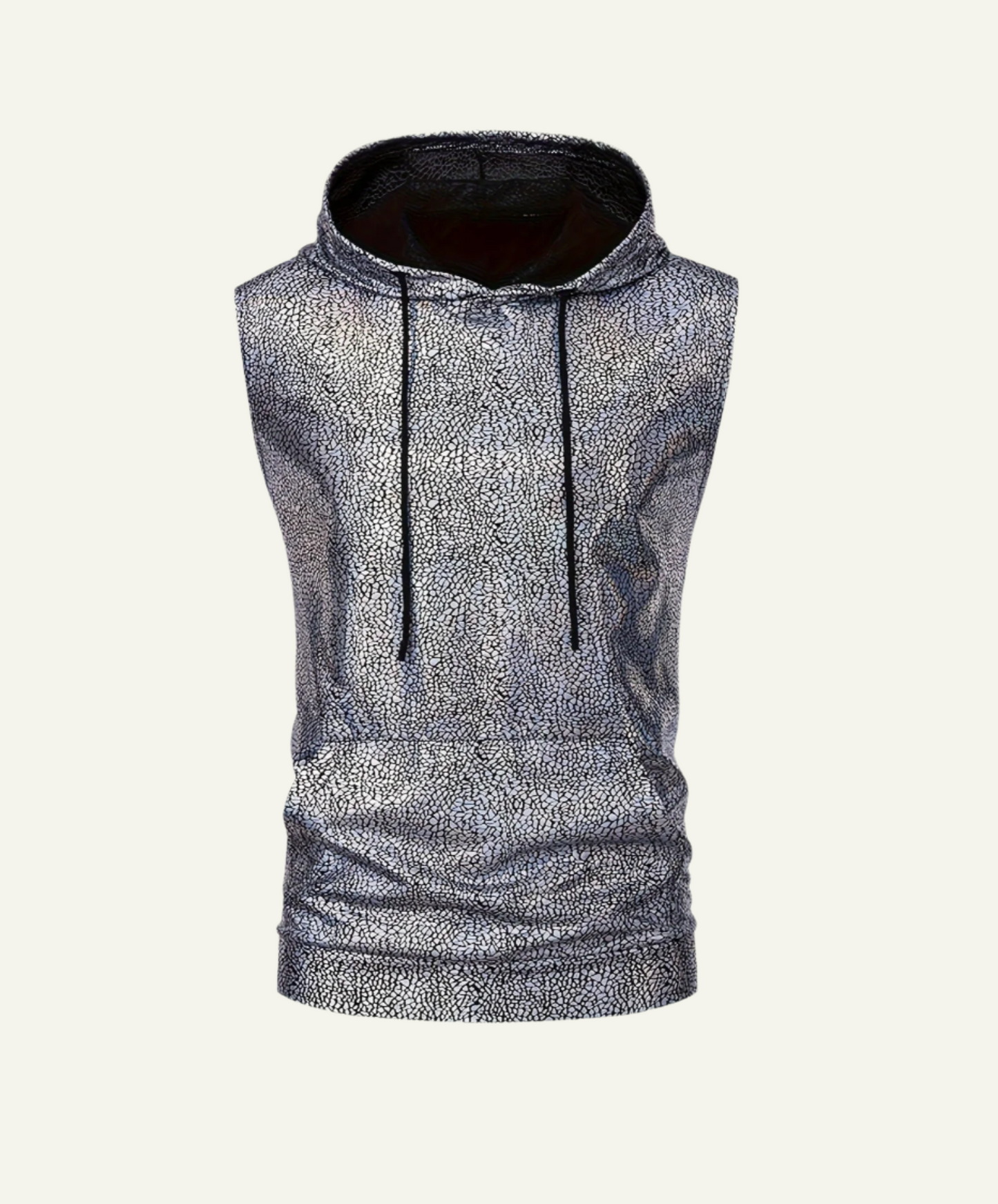 Metallic Snake Skin Tank Top with Hood