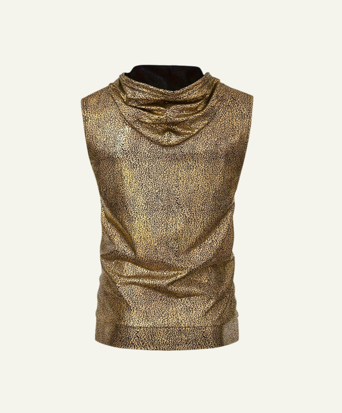 Metallic Snake Skin Tank Top with Hood