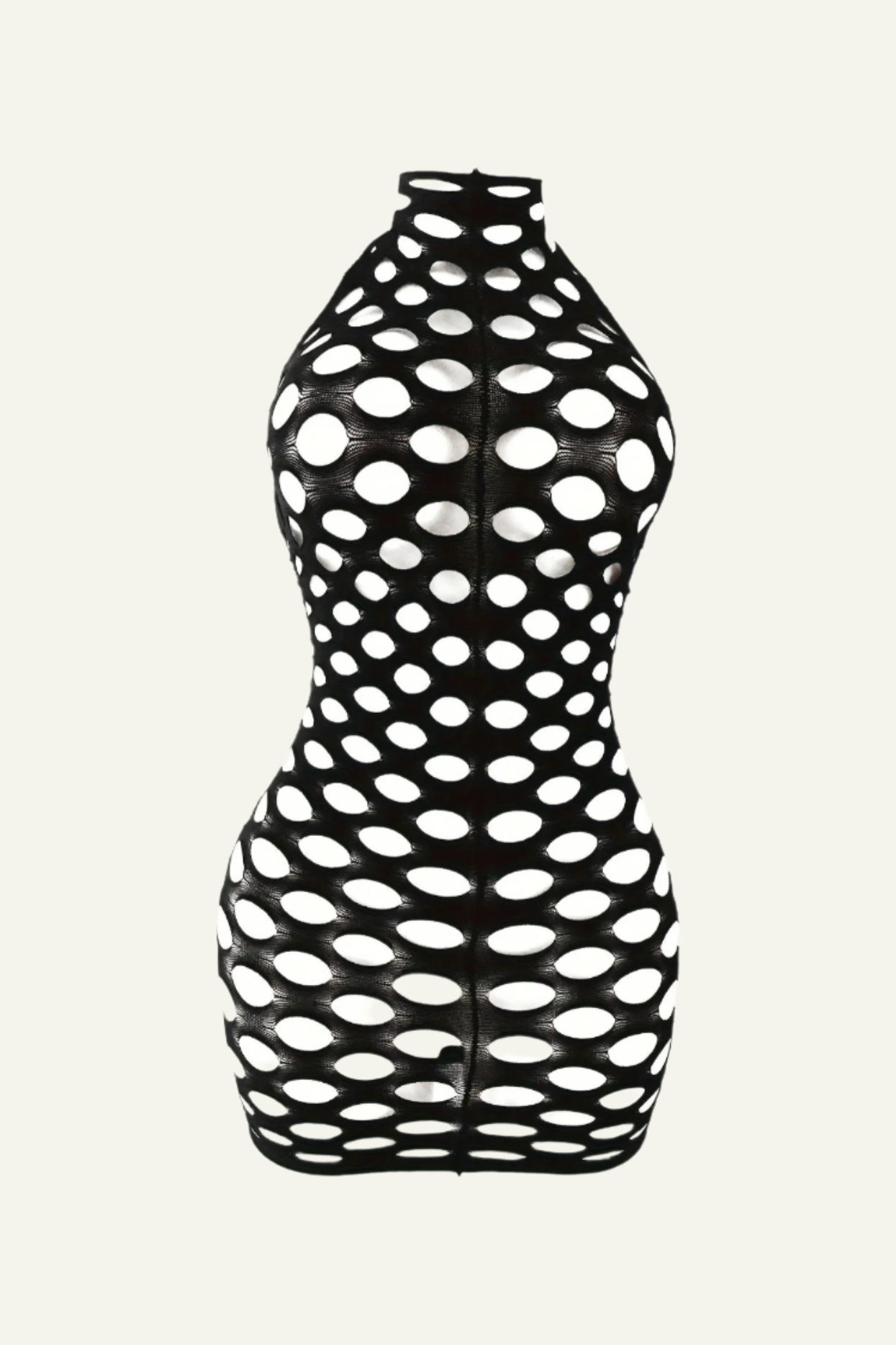 Backless Fishnet Mini Dress