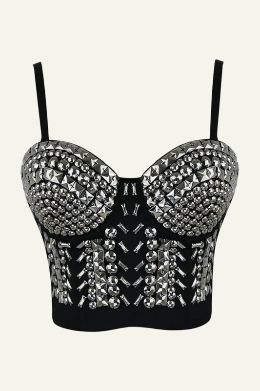 Spiky Rhinestone Steampunk Corset