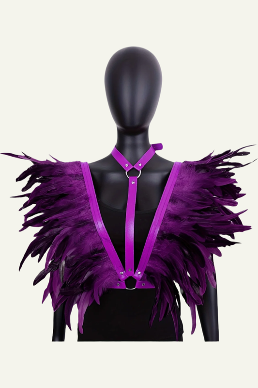 Glamorous Purple Feather Harness