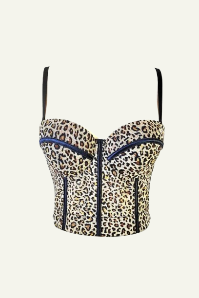 Leopard Print Corset Bra