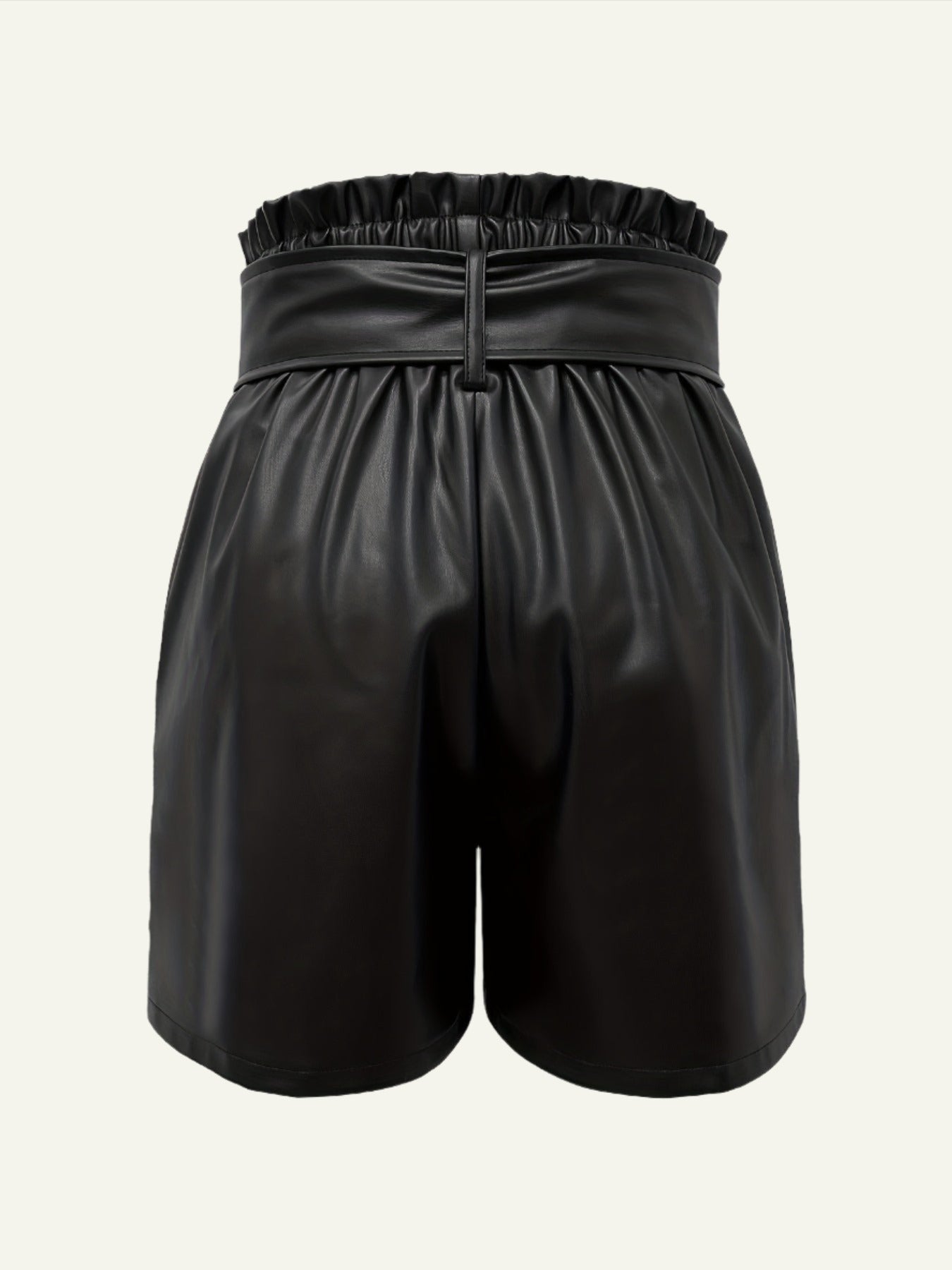 Big Tie Leather Shorts