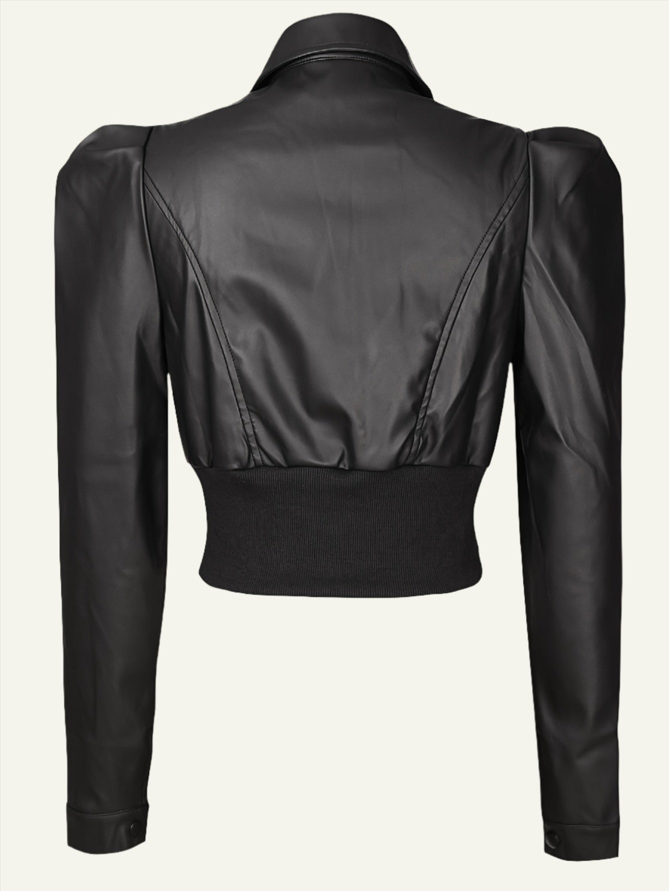 Boss Bitch High Collar Leather Bomber