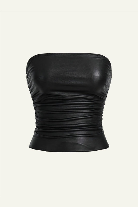 PU Leather Tube Top