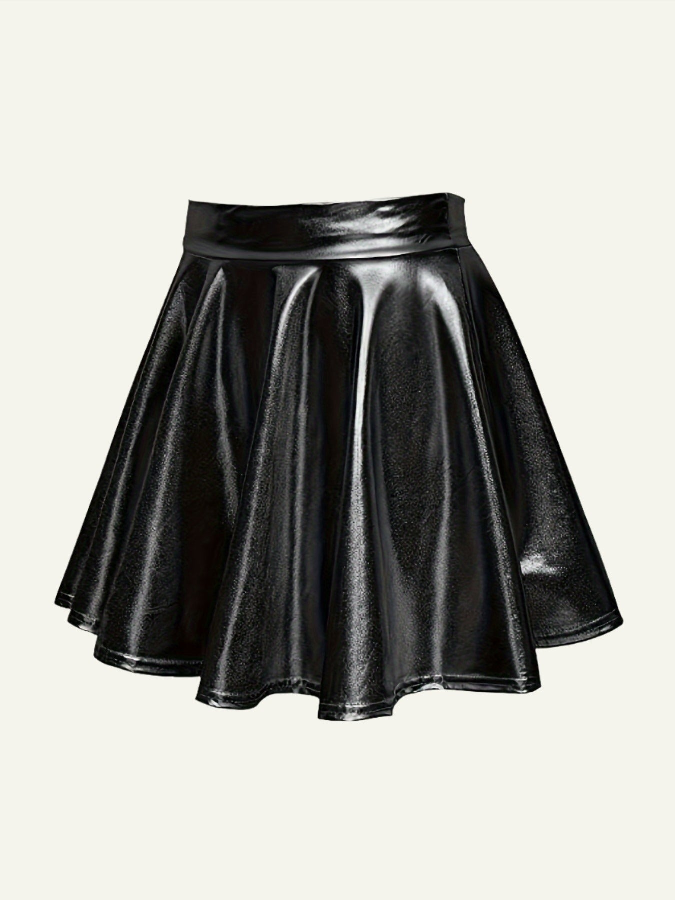 Metallic Black Mini Skirt