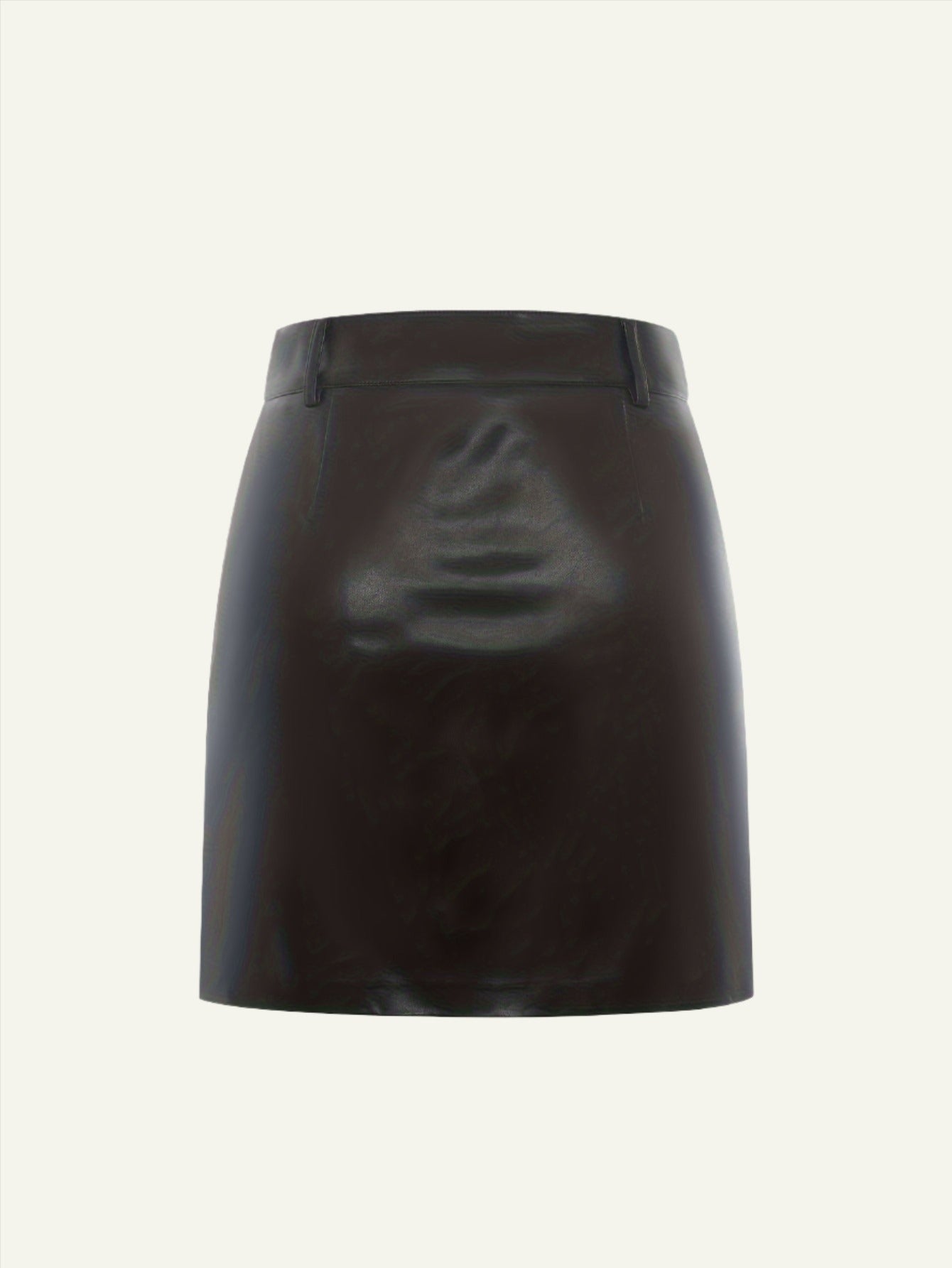 Leather Zipper Skirt with Rings